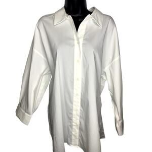 Truth by Republic Woman 1X White Collared Button-down Blouse NEW
